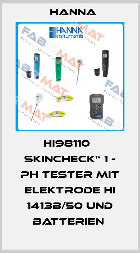 HI98110   SKINCHECK™ 1 - PH TESTER MIT ELEKTRODE HI 1413B/50 UND BATTERIEN  Hanna
