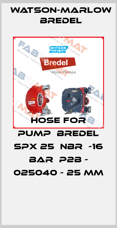 HOSE FOR PUMP  BREDEL SPX 25  NBR  -16 BAR  P2B - 025040 - 25 MM  Watson-Marlow Bredel