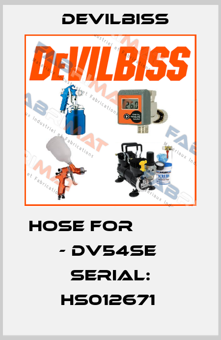HOSE FOR МОДЕЛ - DV54SE  SERIAL: HS012671  Devilbiss
