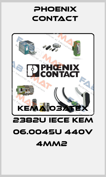 KEMA 03ATEX 2382U IECE KEM 06.0045U 440V 4MM2  Phoenix Contact
