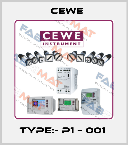 Type:- P1 – 001  Cewe