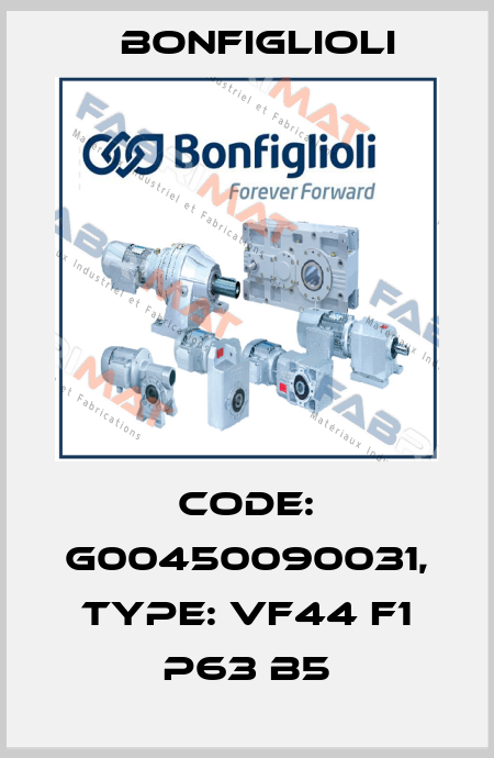 Code: G00450090031, Type: VF44 F1 P63 B5 Bonfiglioli
