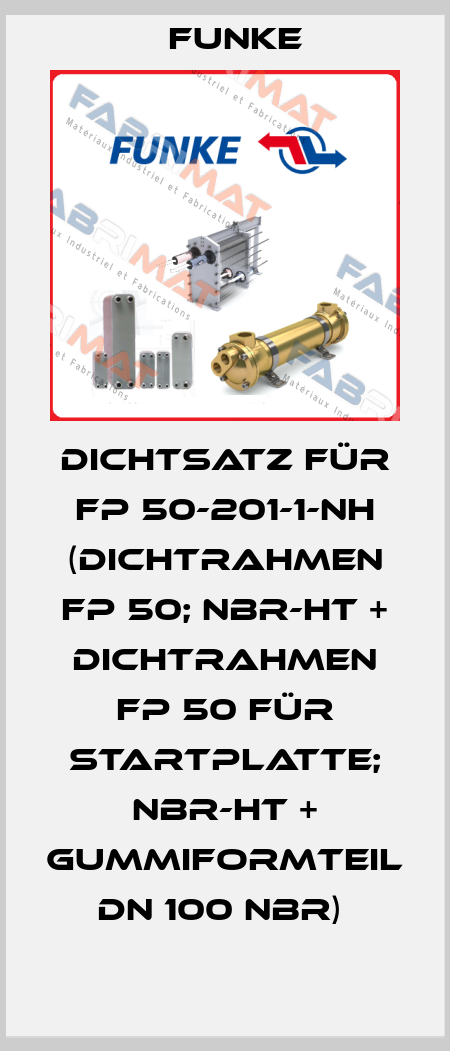 Dichtsatz für FP 50-201-1-NH (Dichtrahmen FP 50; NBR-HT + Dichtrahmen FP 50 für Startplatte; NBR-HT + Gummiformteil DN 100 NBR)  Funke