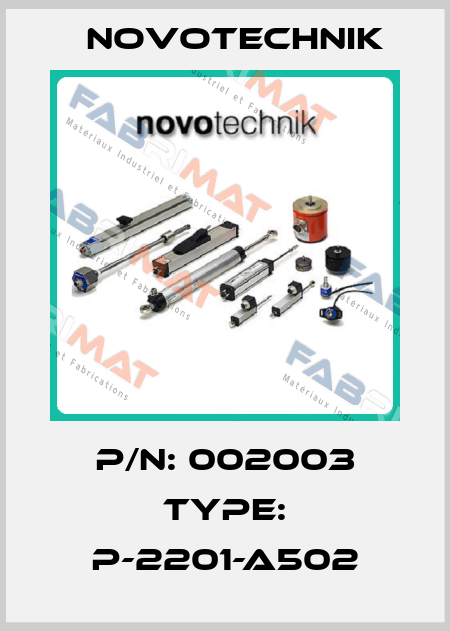 P/N: 002003 Type: P-2201-A502 Novotechnik
