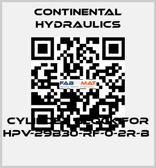 cylinder block for HPV-29B30-RF-0-2R-B  Continental Hydraulics