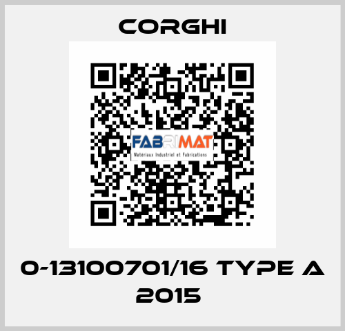 0-13100701/16 Type A 2015  Corghi