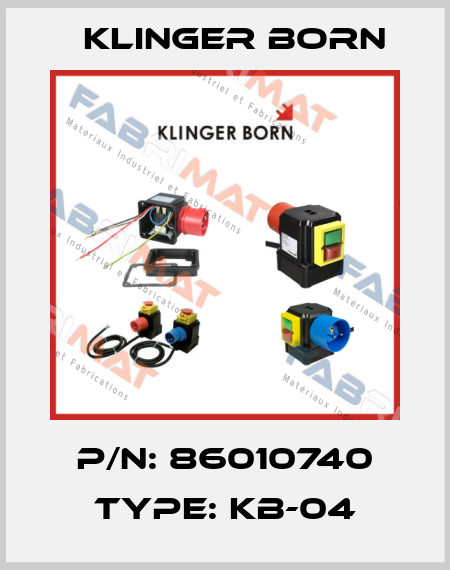P/N: 86010740 Type: KB-04 Klinger Born