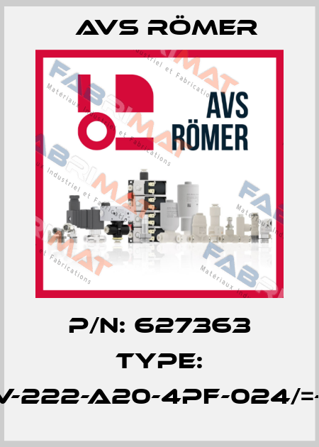 P/N: 627363 Type: ETV-222-A20-4PF-024/=-U0 Avs Römer