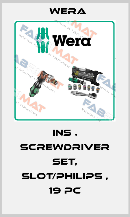 INS . SCREWDRIVER SET, SLOT/PHILIPS , 19 PC Wera
