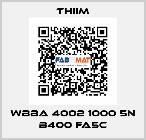 WBBA 4002 1000 5N B400 FA5C Thiim