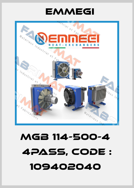 MGB 114-500-4  4PASS, CODE : 109402040  Emmegi