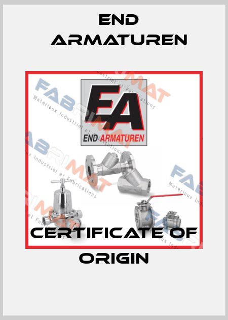 Certificate of Origin End Armaturen