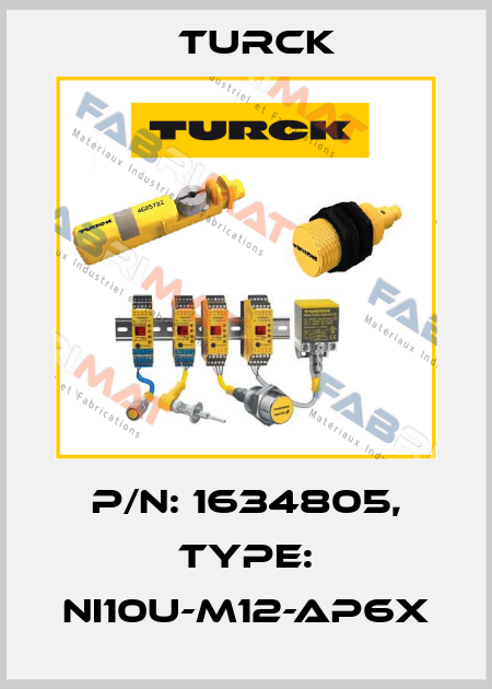 p/n: 1634805, Type: NI10U-M12-AP6X Turck