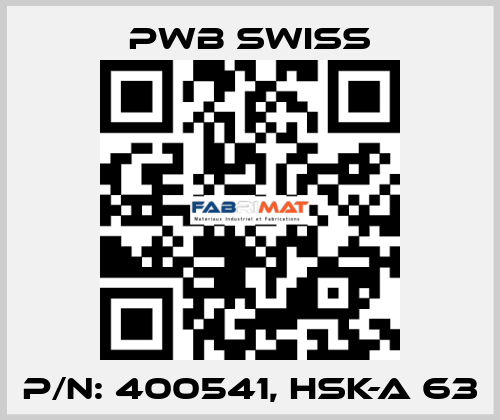 P/N: 400541, HSK-A 63 PWB Swiss