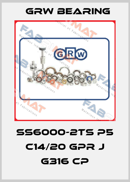 SS6000-2TS P5 C14/20 GPR J G316 CP GRW Bearing