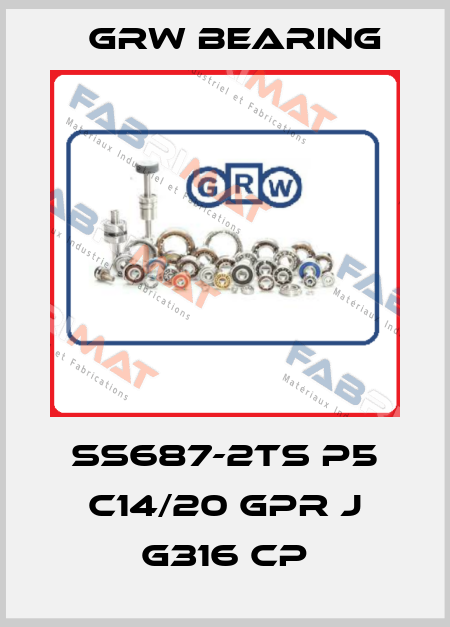 SS687-2TS P5 C14/20 GPR J G316 CP GRW Bearing