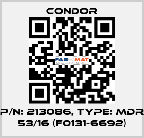 P/N: 213086, Type: MDR 53/16 (F0131-6692) Condor