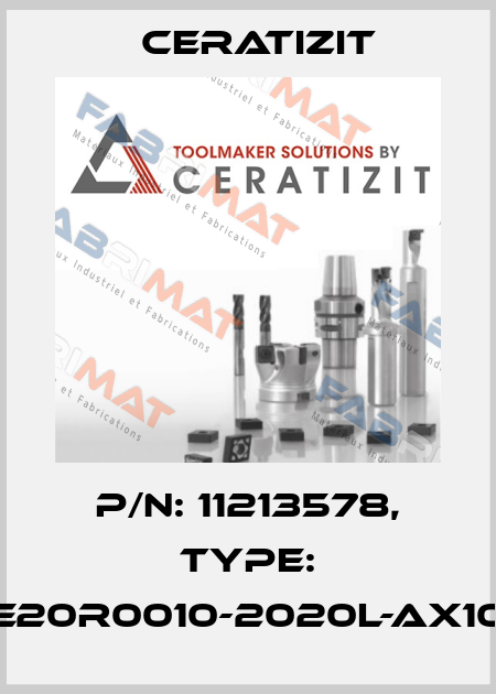 P/N: 11213578, Type: E20R0010-2020L-AX10 Ceratizit