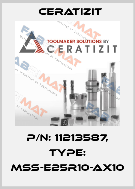 P/N: 11213587, Type: MSS-E25R10-AX10 Ceratizit