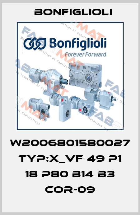 W2006801580027 Typ:X_VF 49 P1 18 P80 B14 B3 COR-09 Bonfiglioli
