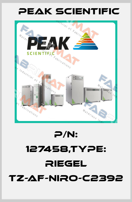 P/N: 127458,Type: RIEGEL TZ-AF-NIRO-C2392 Peak Scientific