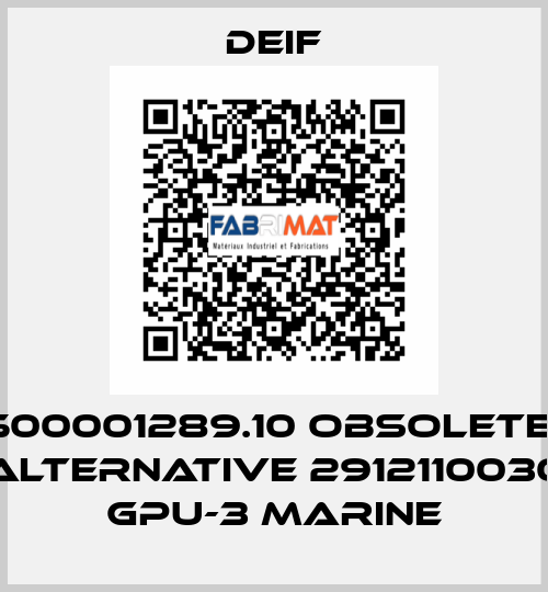 500001289.10 obsolete- ALTERNATIVE 2912110030 GPU-3 Marine Deif