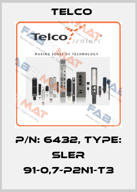 p/n: 6432, Type: SLER 91-0,7-P2N1-T3 Telco