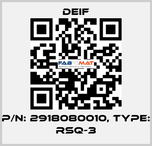 P/N: 2918080010, Type: RSQ-3 Deif
