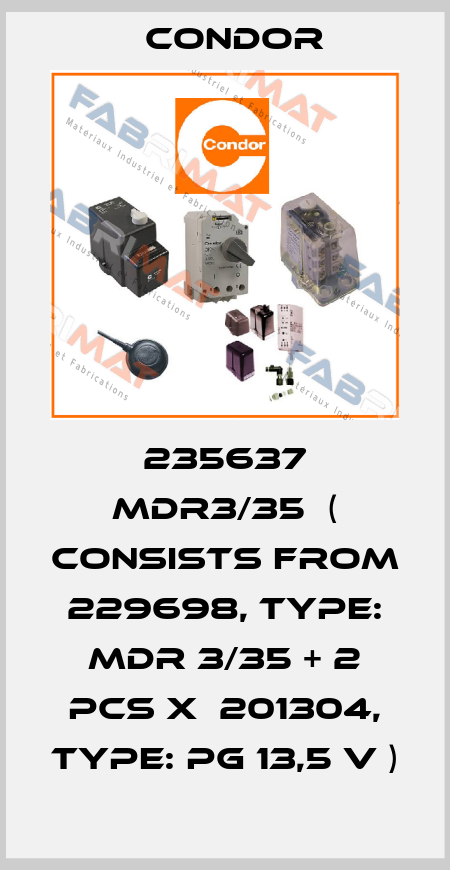 235637 MDR3/35  ( consists from 229698, Type: MDR 3/35 + 2 pcs x  201304, Type: PG 13,5 V ) Condor