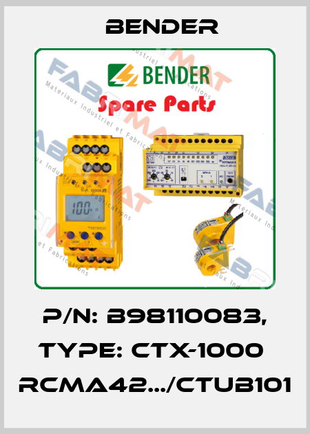 p/n: B98110083, Type: CTX-1000  RCMA42.../CTUB101 Bender