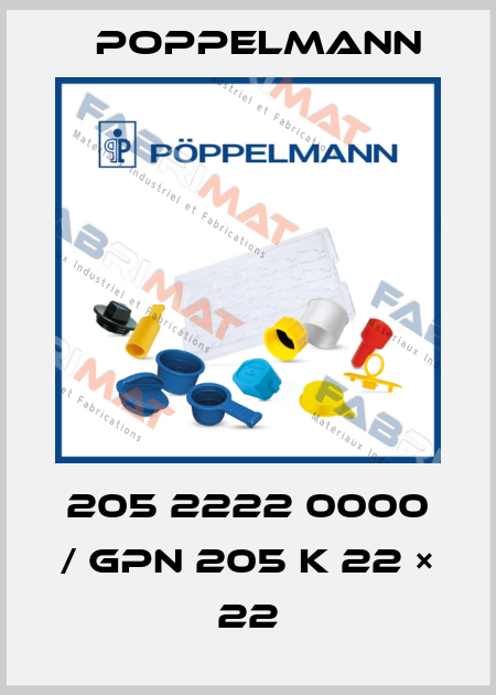 205 2222 0000 / GPN 205 K 22 × 22 Poppelmann