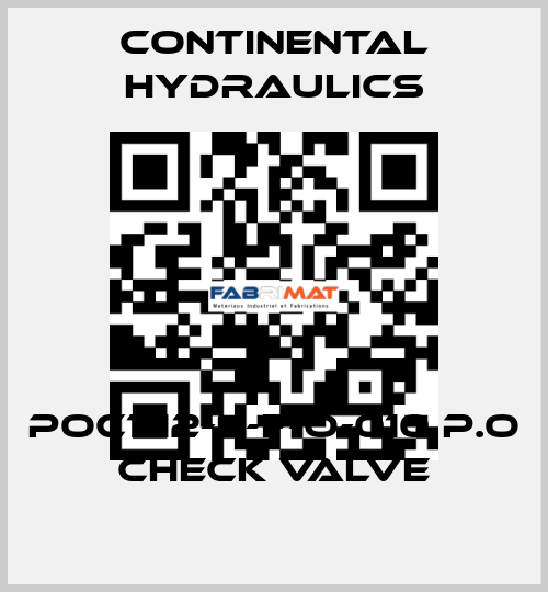 POC1-12-N-F-O-010 P.O CHECK VALVE Continental Hydraulics