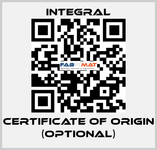 Certificate of Origin (optional) Integral