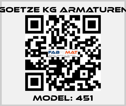 Model: 451 Goetze KG Armaturen