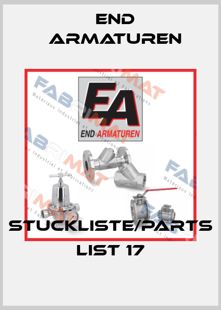 stuckliste/parts list 17 End Armaturen