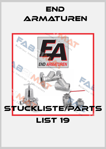 stuckliste/parts list 19 End Armaturen