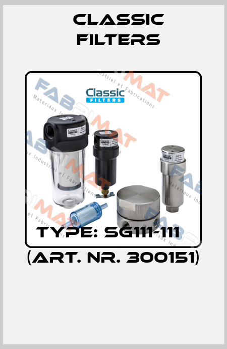 Type: SG111-111   (Art. Nr. 300151)  Classic filters