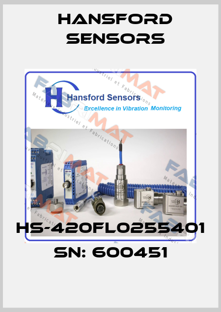 HS-420FL0255401 SN: 600451 Hansford Sensors