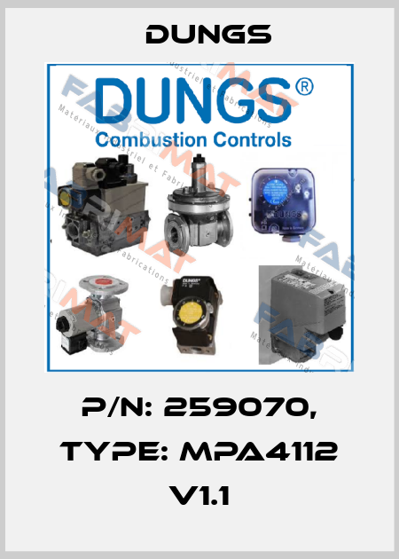 p/n: 259070, Type: MPA4112 V1.1 Dungs