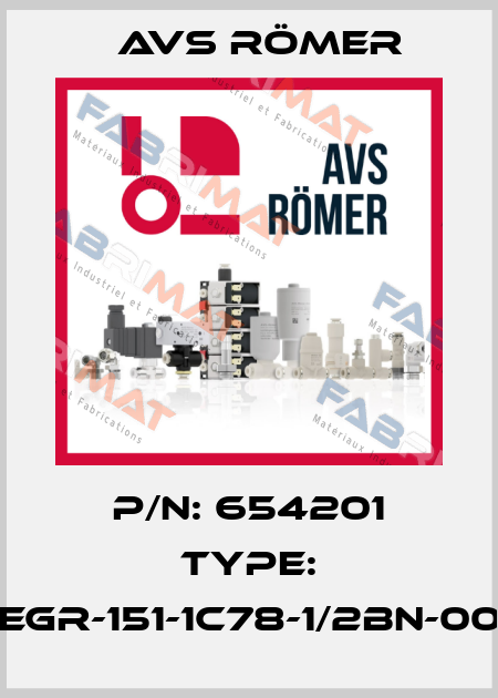 P/N: 654201 Type: EGR-151-1C78-1/2BN-00 Avs Römer