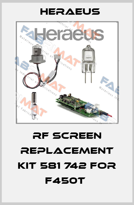 RF screen replacement kit 581 742 for F450T  Heraeus