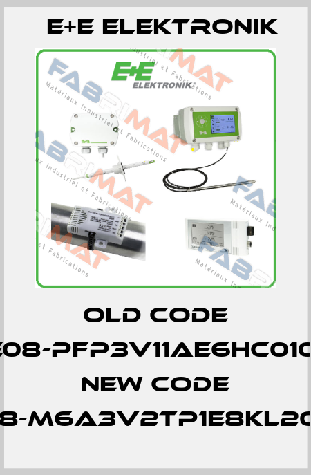 old code EE08-PFP3V11AE6HC0102, new code EE08-M6A3V2TP1E8KL200C1 E+E Elektronik