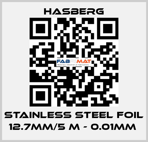 stainless steel foil 12.7mm/5 m - 0.01mm  Hasberg