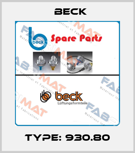 Type: 930.80 Beck