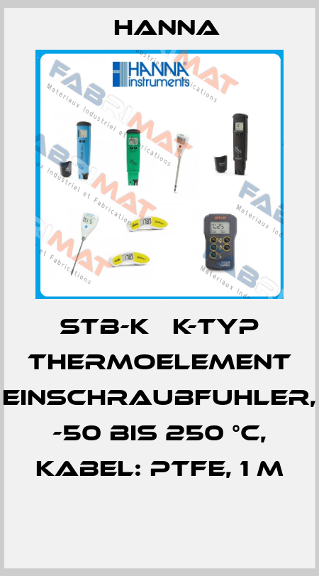 STB-K   K-TYP THERMOELEMENT EINSCHRAUBFUHLER, -50 BIS 250 °C, KABEL: PTFE, 1 M  Hanna