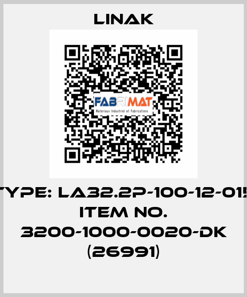Type: LA32.2P-100-12-015 Item No. 3200-1000-0020-DK (26991) Linak