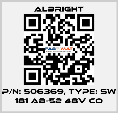 P/N: 506369, Type: SW 181 AB-52 48V CO Albright