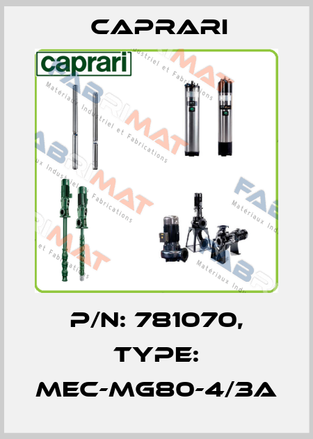 P/N: 781070, Type: MEC-MG80-4/3A CAPRARI 