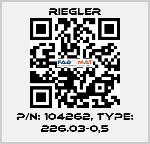 P/N: 104262, Type: 226.03-0,5 Riegler