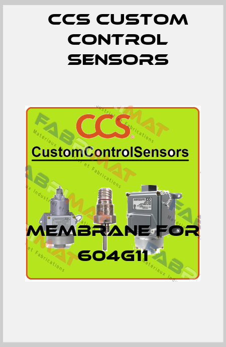 membrane for 604G11 CCS Custom Control Sensors